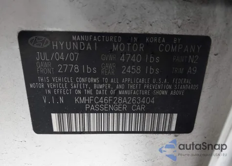 2008 Hyundai Azera Limited from USA, damaged, VIN KMHFC46F28A263404
